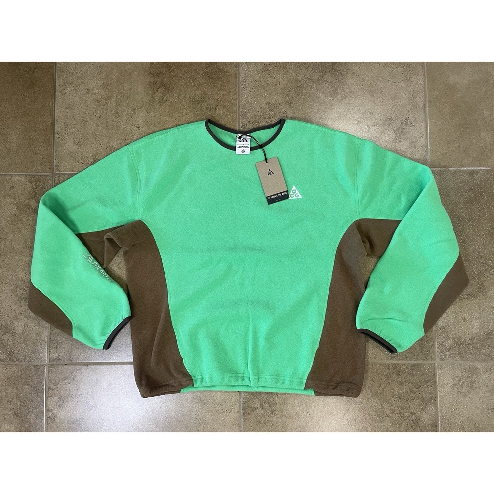 NWT Nike ACG Wolf Tree Mens Sz M Polartec Trail Fleece Crew Pullover HV1117-388
